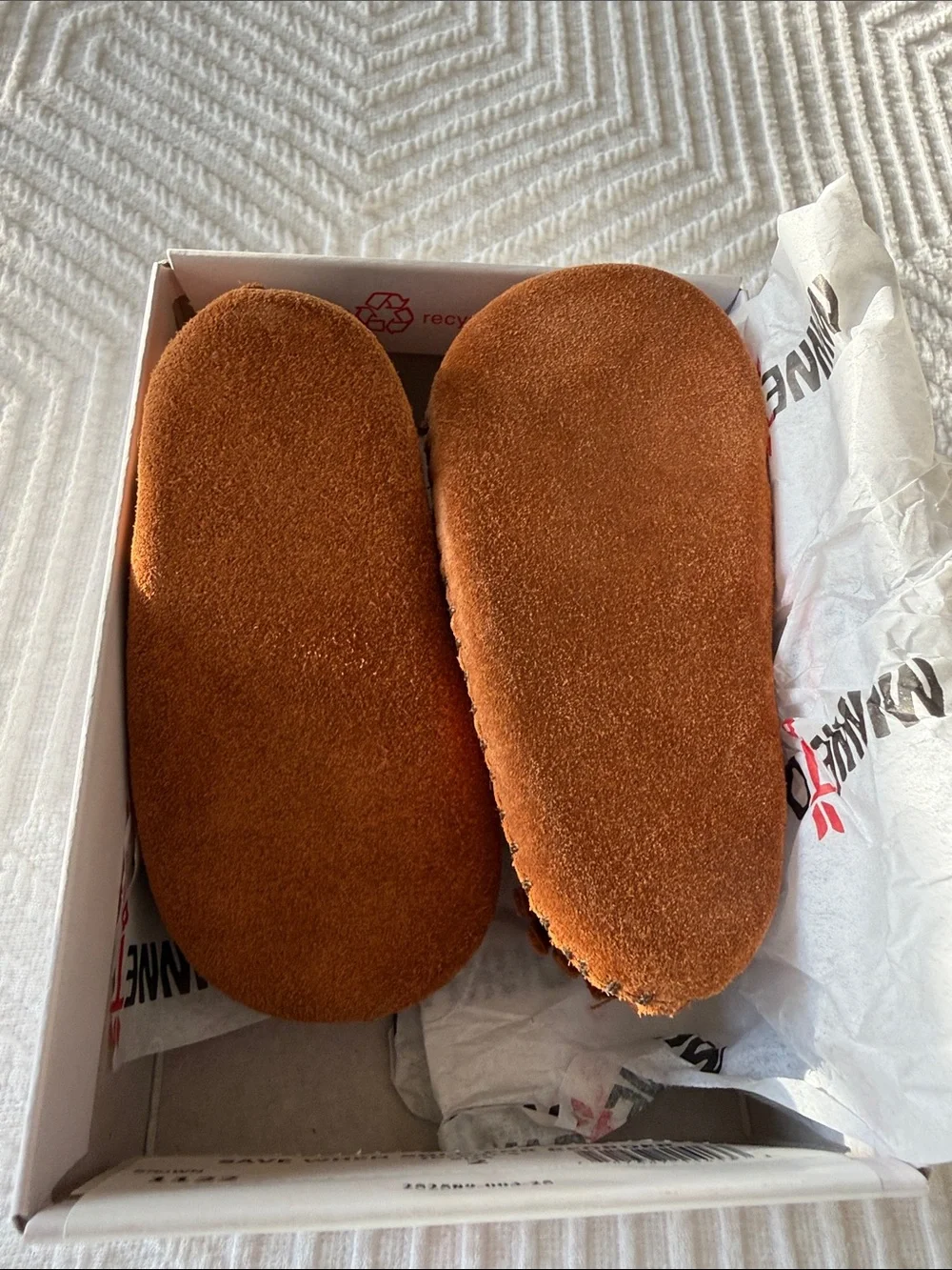 Minnetonka Infant Size 2 Suede Fringe Moccasins in Brown